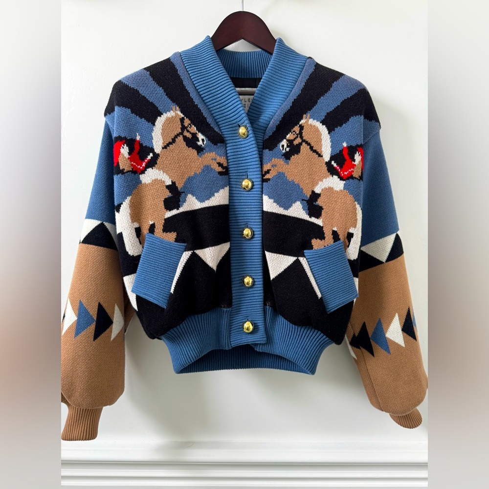 Hayley Menzies quilted bomber cardigan